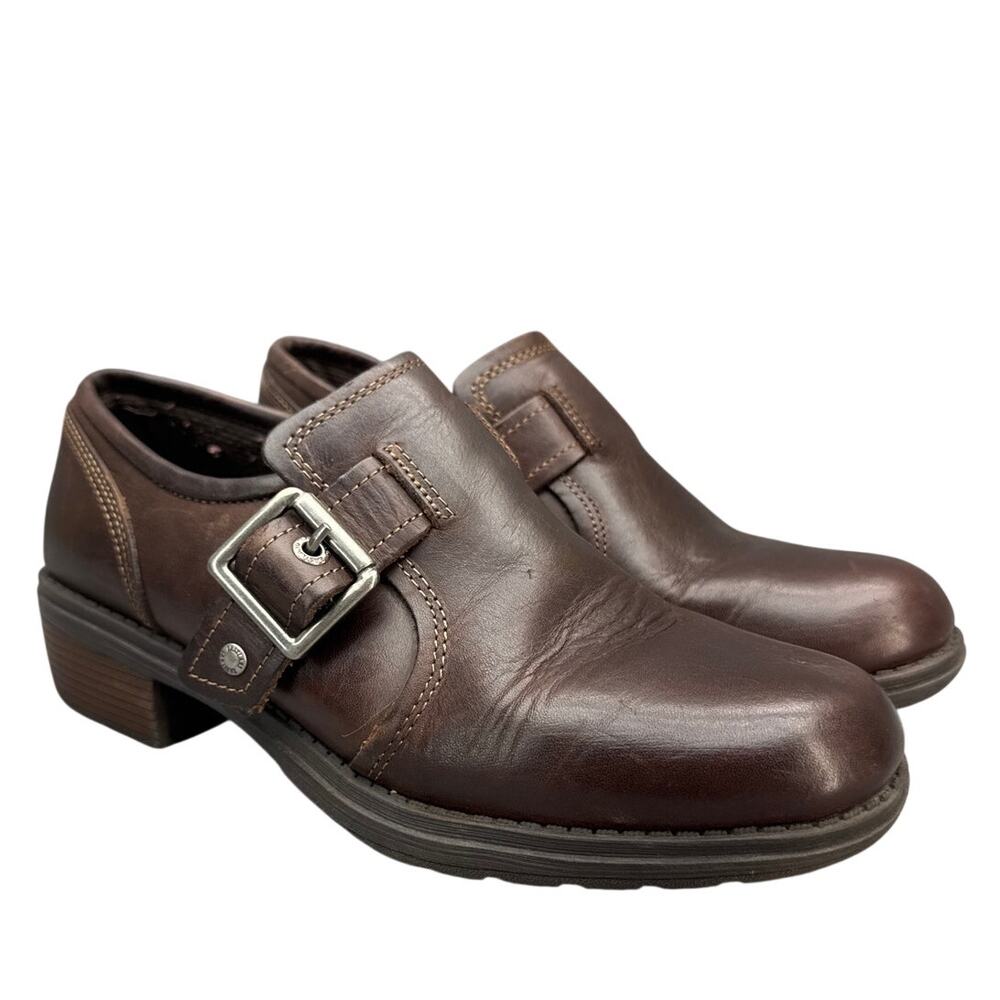 Eastland Vintage Open Road Brown Leather Slip On Chunky Sole Loafer Women 7